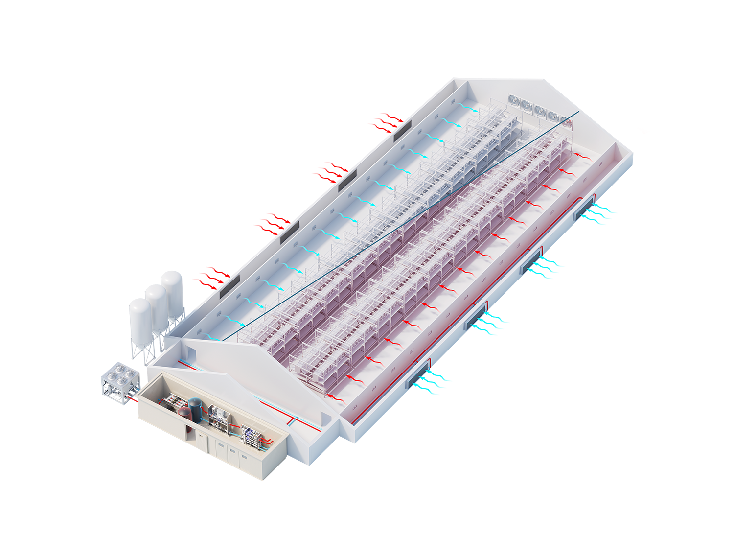 Leghennenstal met InnoCool en InnoHeat